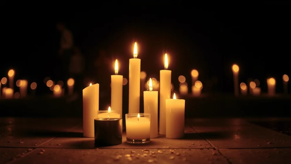 Tänd ett ljus för en avliden på minnesmarkeringen